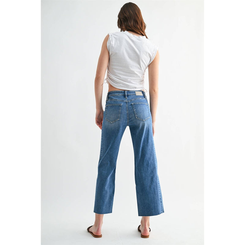 Mica • Mid Rise Crop Straight - Blue Chill