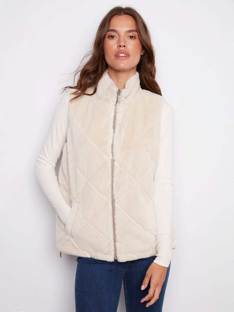 Reversible Nylon/Faux Fur Vest
