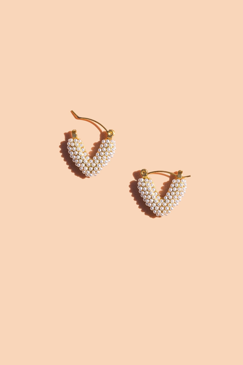 Peter + June • Pearl Hoop Mini Dot 18k Gold Plated