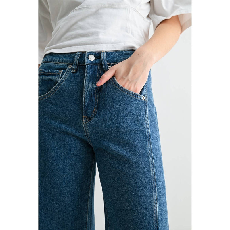 Mica Denim • High-Rise Wide Leg Jeans - Chathams Sea