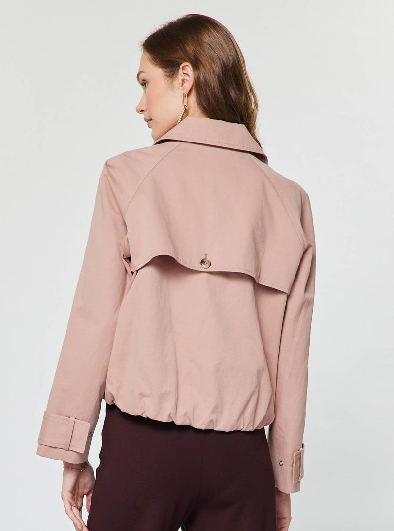 Short Trench Jacket - Dusty Pink