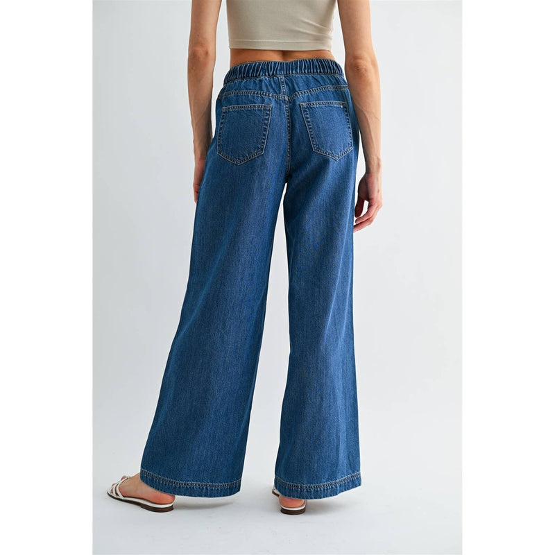Mica Denim • High-Rise Wide Leg Joggers - Matisse Indigo