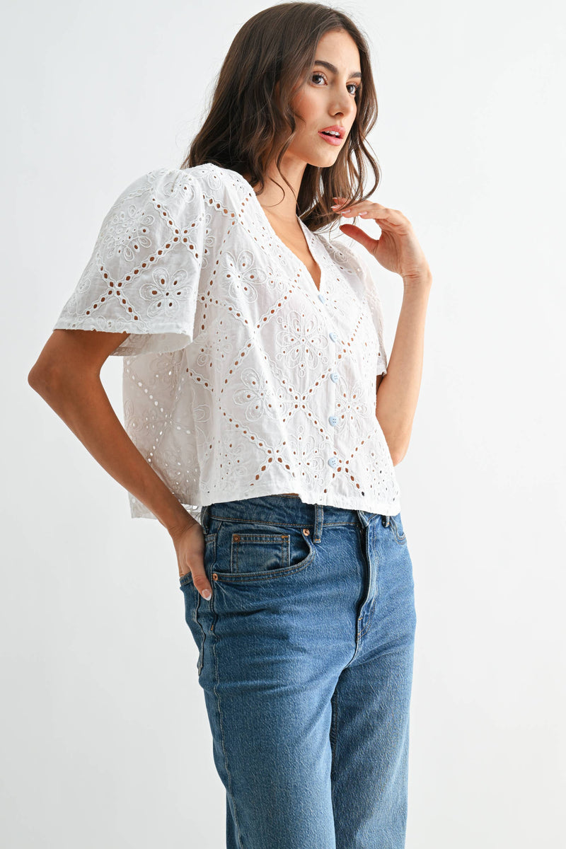 Broderie Anglaise Blouse - White