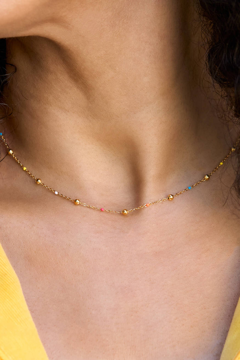 Dippin' Dots Necklace 18k Gold Plated