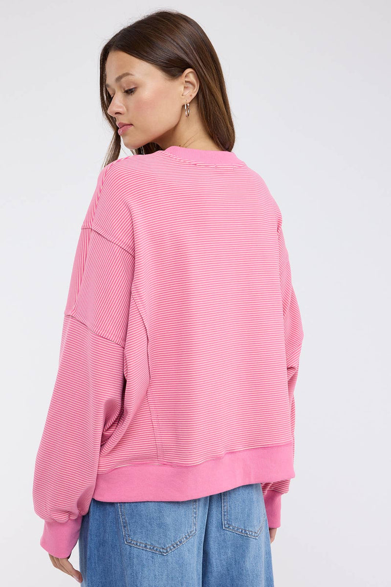 Striped Sweatshirt - Pink