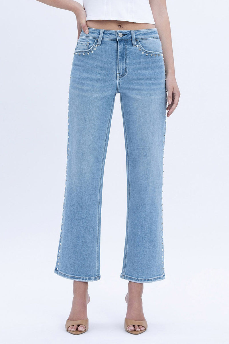 Lovervet • High Rise Ankle Slim Wide With Nail Head - Honorable