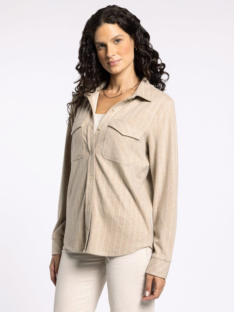 Thread & Supply • Cassian Shirt - Camel & Ivory Stripe