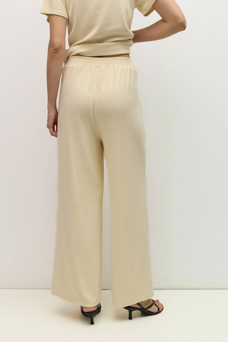 The Carrie Pants | Soft Knit Elastic Waist Lounge Pants - Beige
