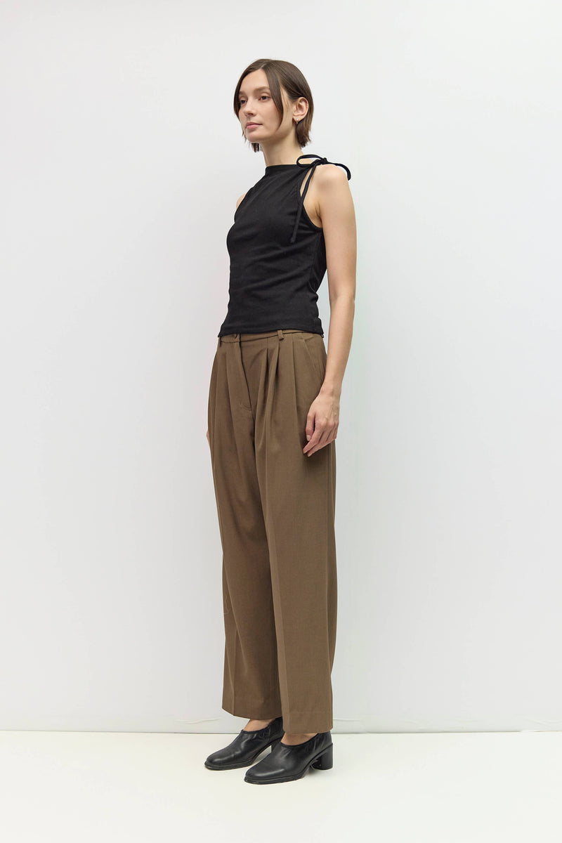 The Mckenna Top | Tie Armhole Knit Tank Top - Black
