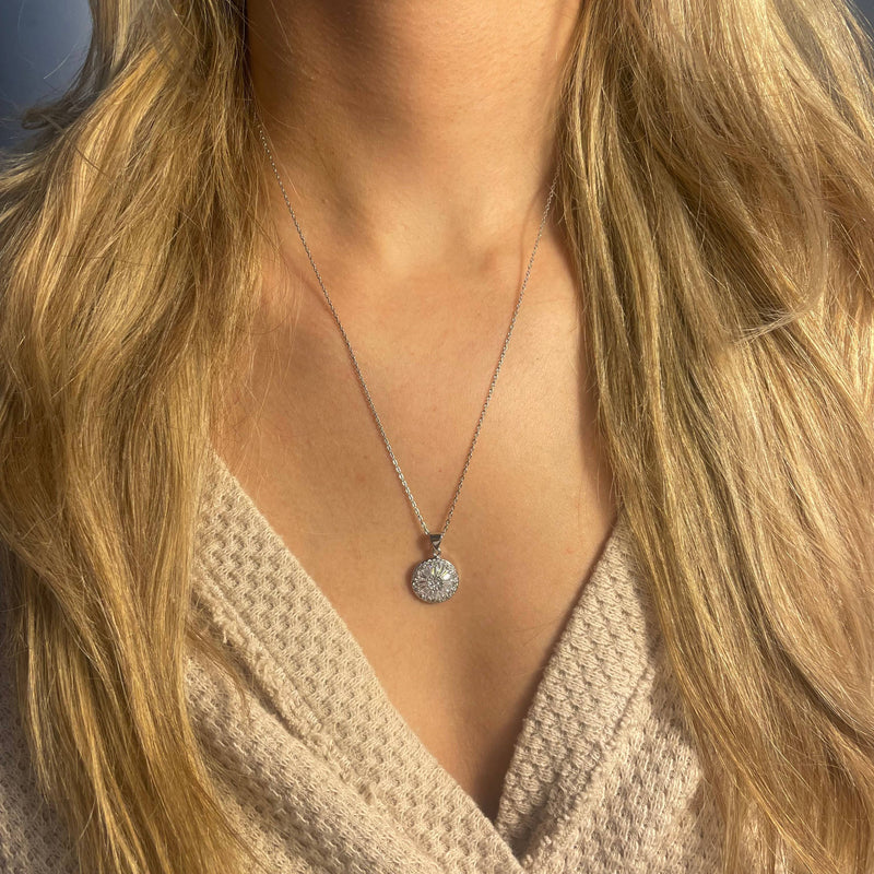 Antique Crystal Adjustable Necklace - Silver