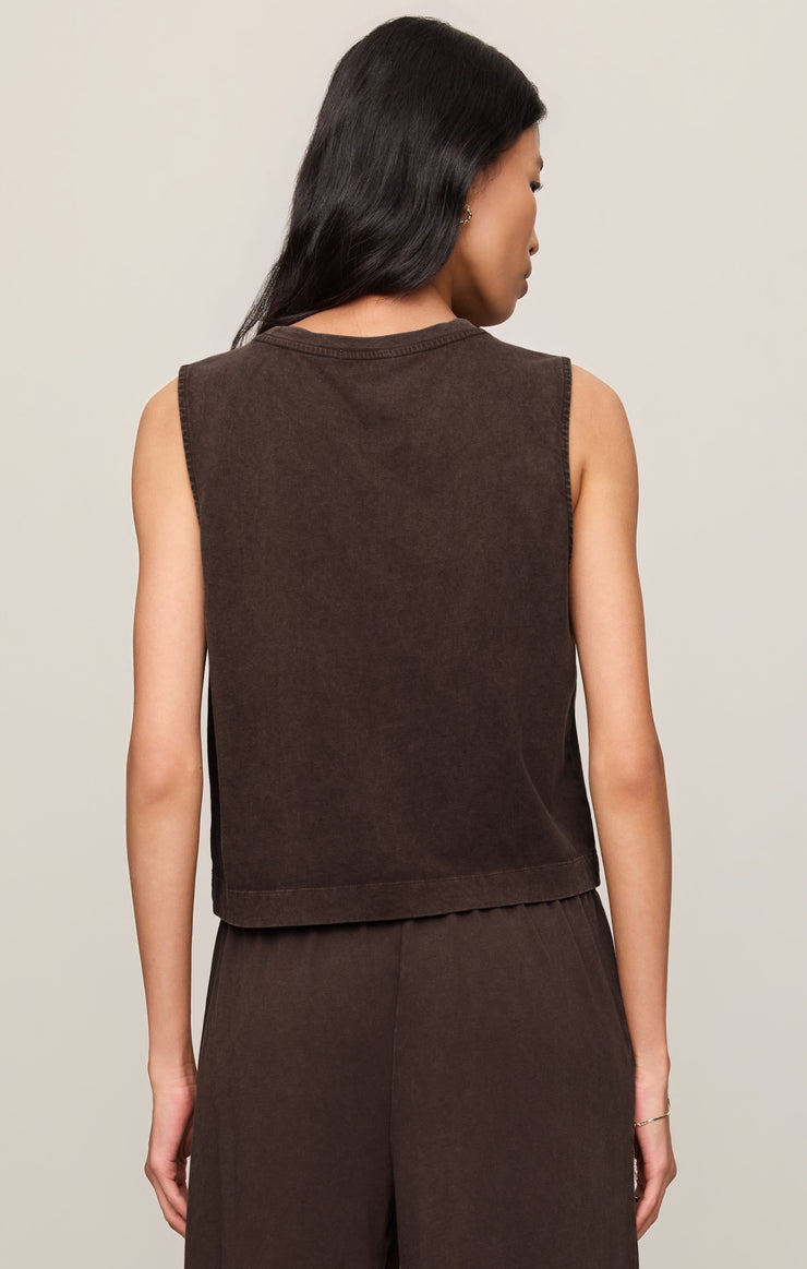 Z Supply • Sloane Cotton Jersey Tank - Dark Chocolate