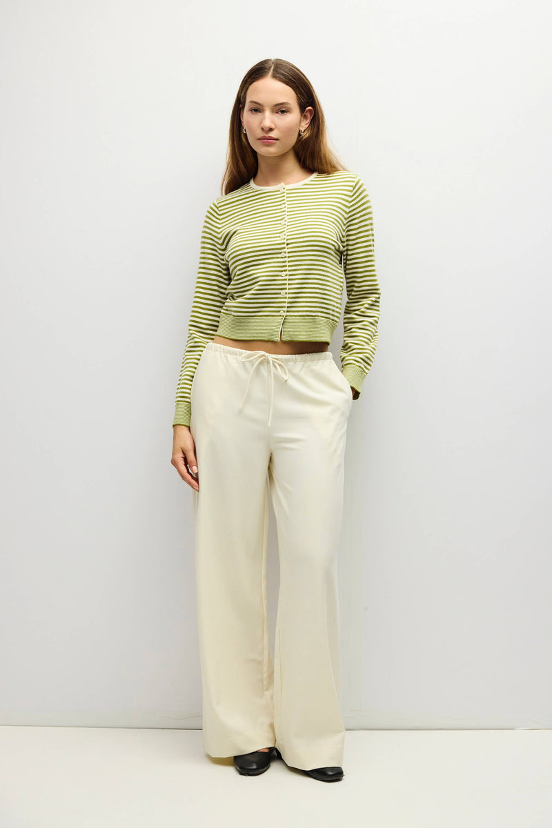 The Montana Cardigan | Striped Button-Down Cardigan - Moss & Ivory