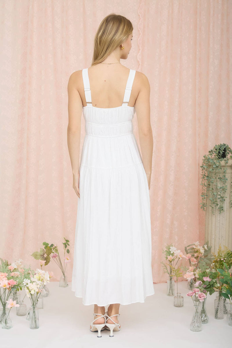 Front Tie Keyhole Midi Dress