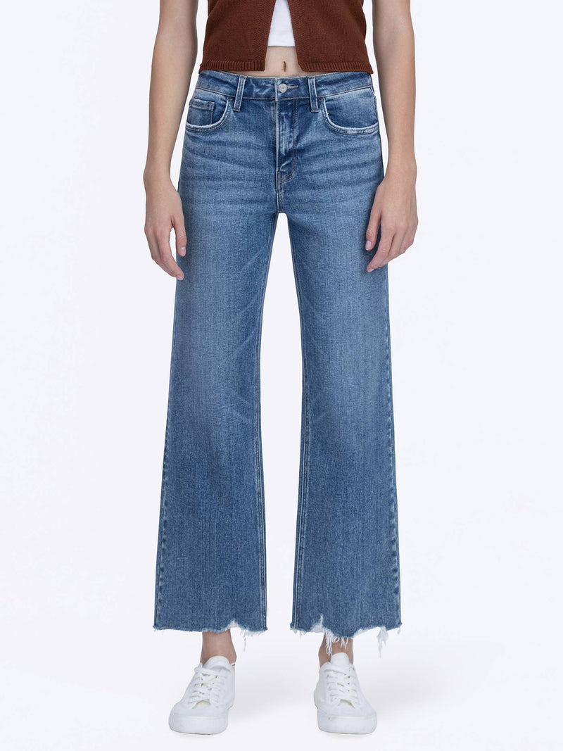 Vervet • High Rise Slim Wide Jeans - Emphasized