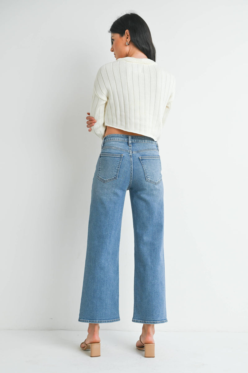 Just USA • Slim Wide Leg Jeans - Medium Denim