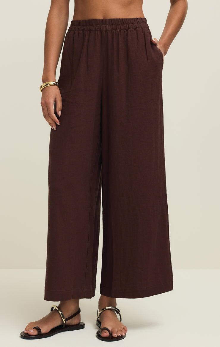 Scout Linen Pant - Chocolate Cherry