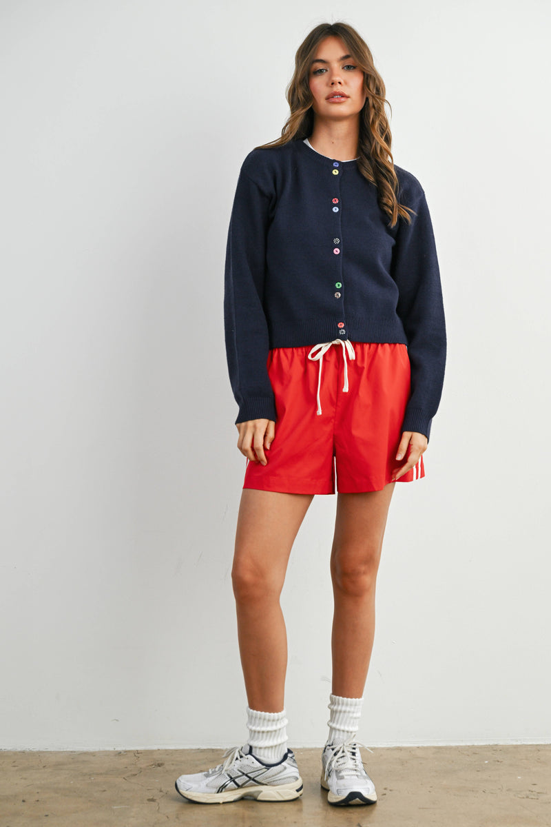 Cropped Cardigan - Navy