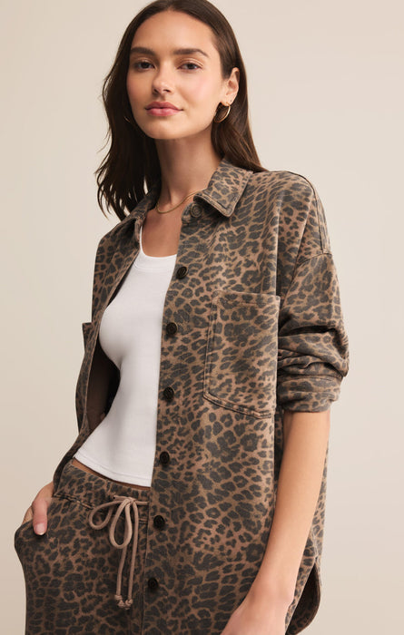 Z Supply • All Day Jacket - Leopard & Desert Tan