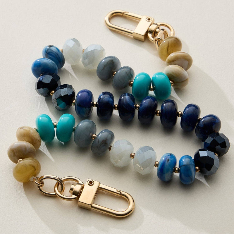 Mixed Bead Bag Keychain W/ Gold Clasps