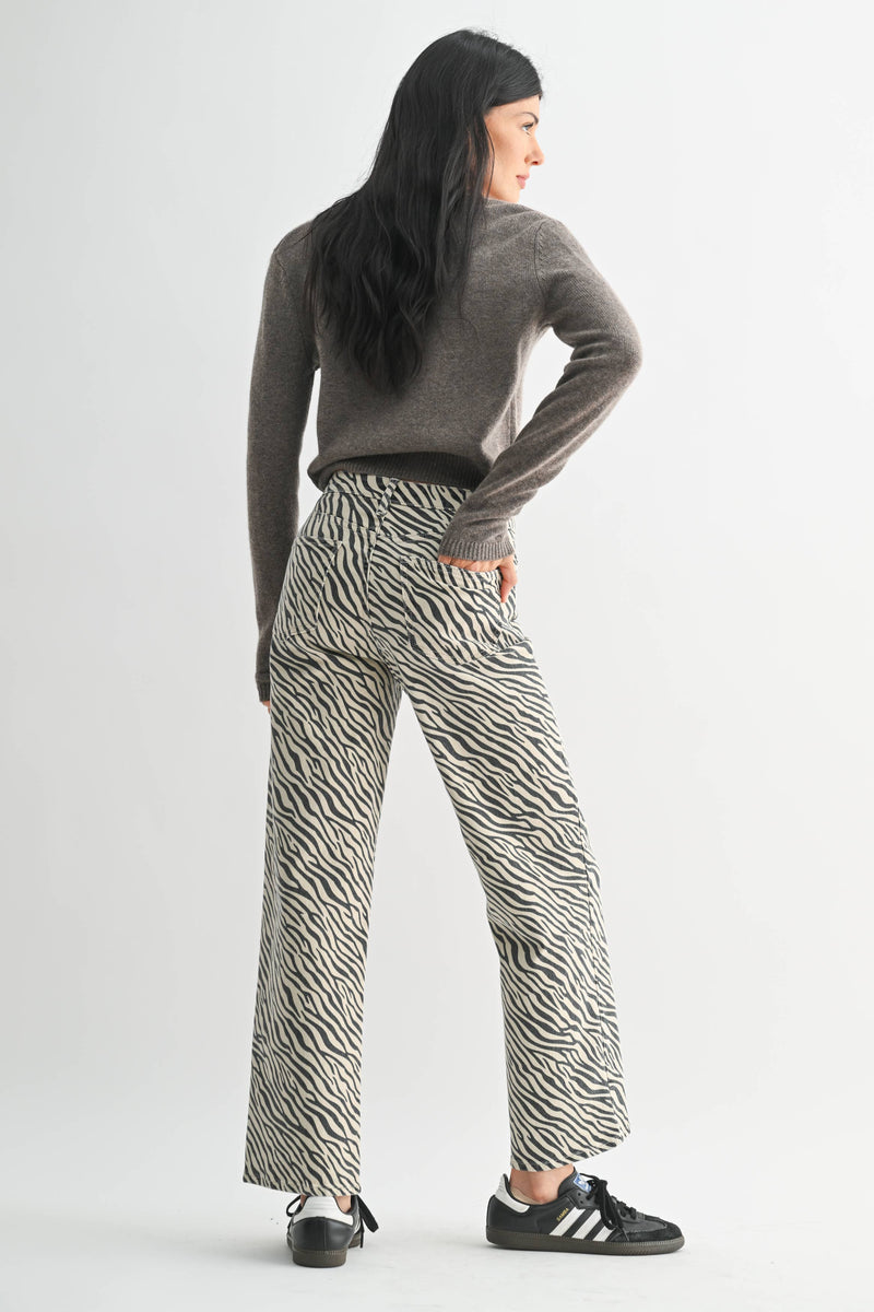Just Black Denim • High Rise Vintage Straight - Zebra