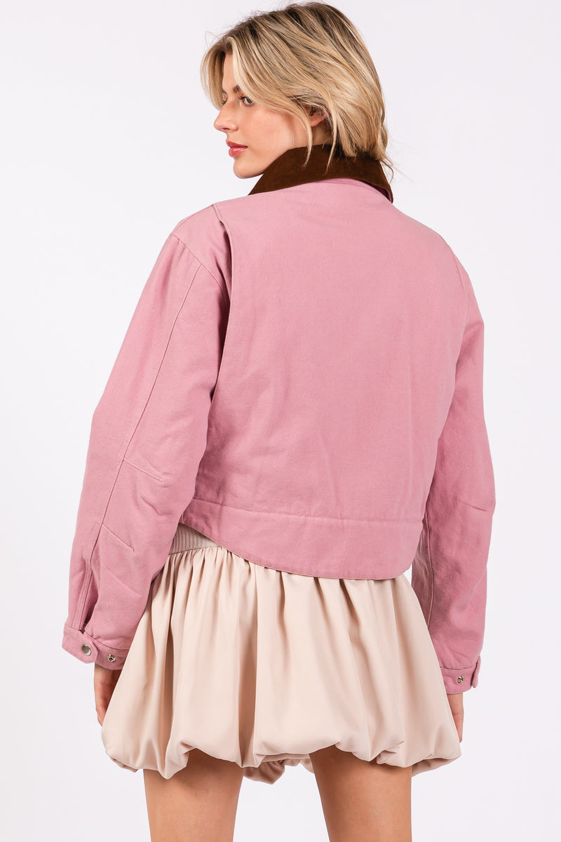 Color Work Jacket Mauve