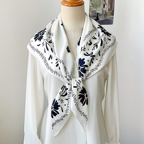 Sunflower Triangle Lightweight Scarf - White