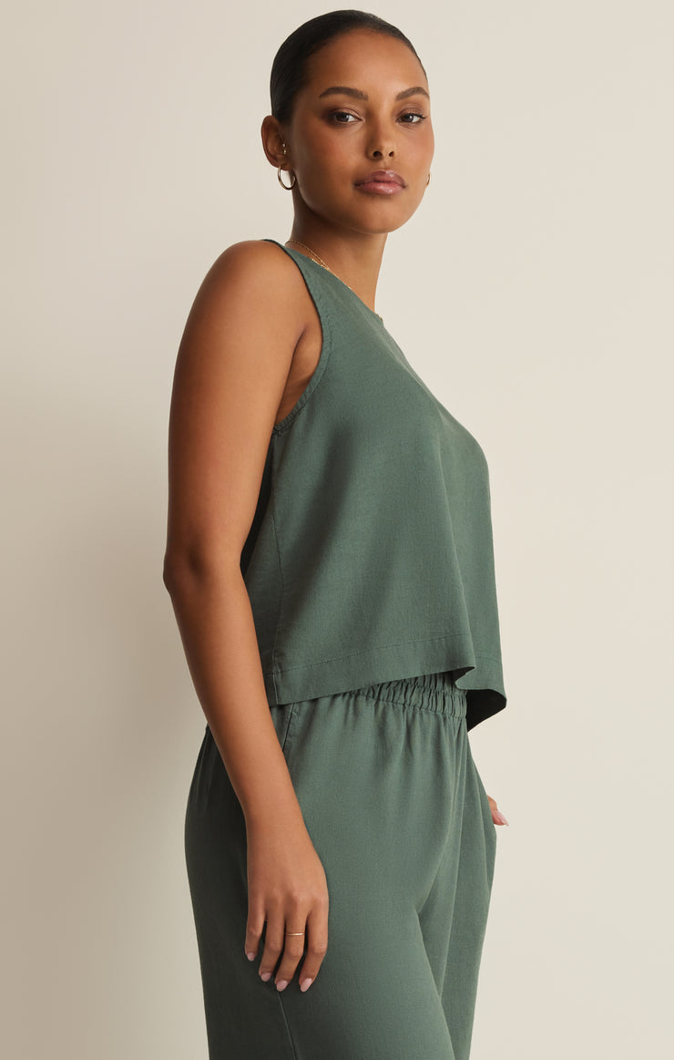 Z Supply • Sloane Linen Cropped Top - Everglade