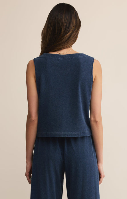 Z Supply • Solace Jersey Denim Top - Indigo