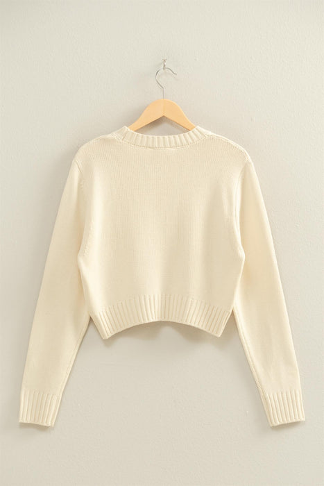 Cropped Sweater - Cream