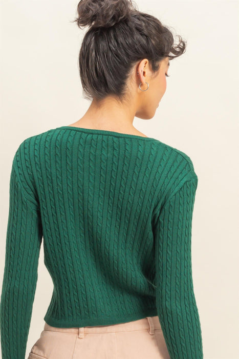 Cardigan Sweater - Dark Green