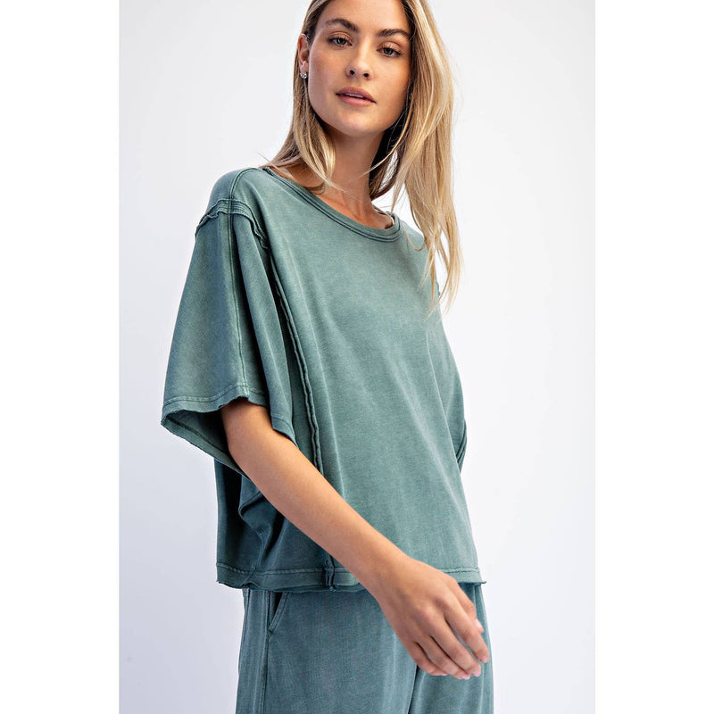 Mineral Washed Oversized Tee - Jungle