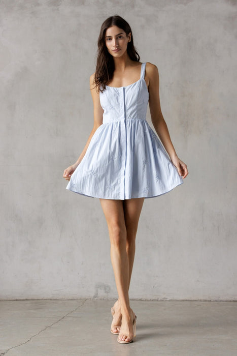 Bow Mini Dress - Baby Blue