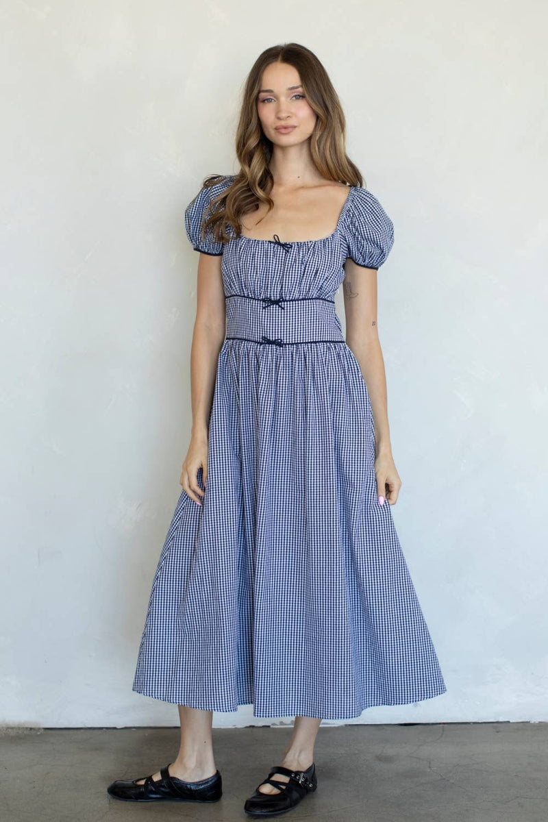 Plaid Midi Dress - Midnight