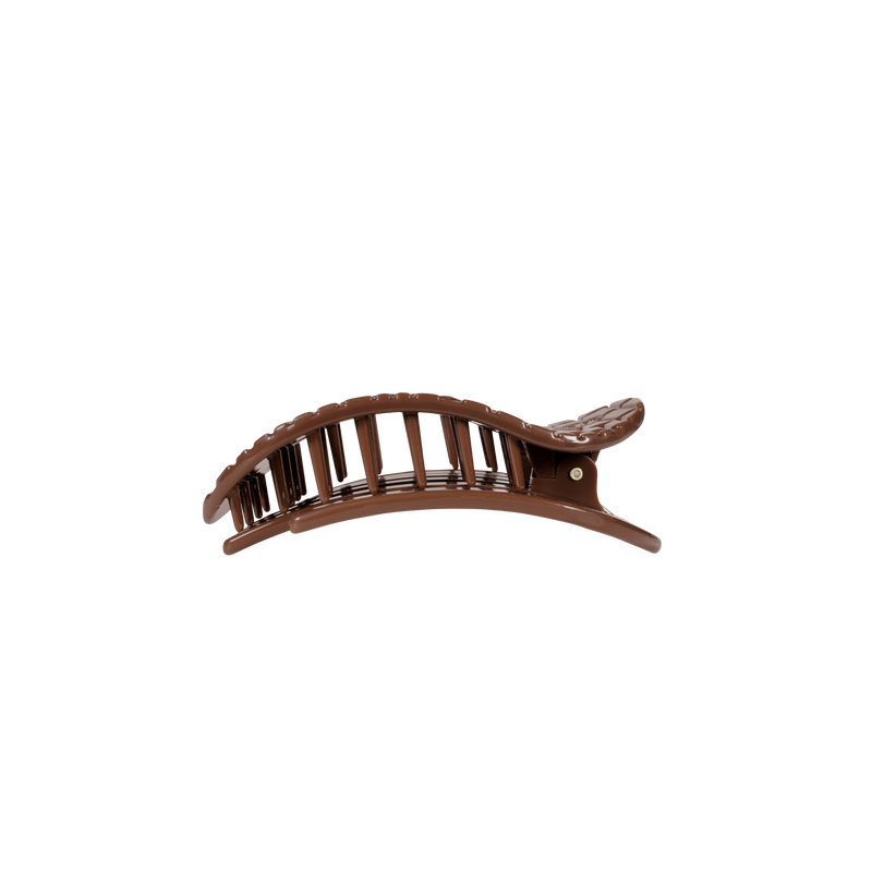 Teleties • Flat Round Hair Clip - Brown Crocodile (Small)