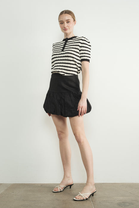 Linen Bubble Shorts - Black