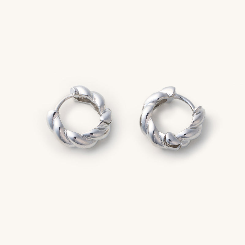 Nikki Smith Designs • Silver Croissant Huggies