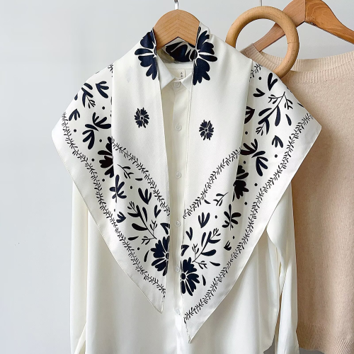 Sunflower Triangle Lightweight Scarf - White