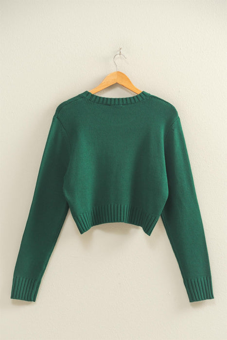 Cropped Sweater - Dark Green