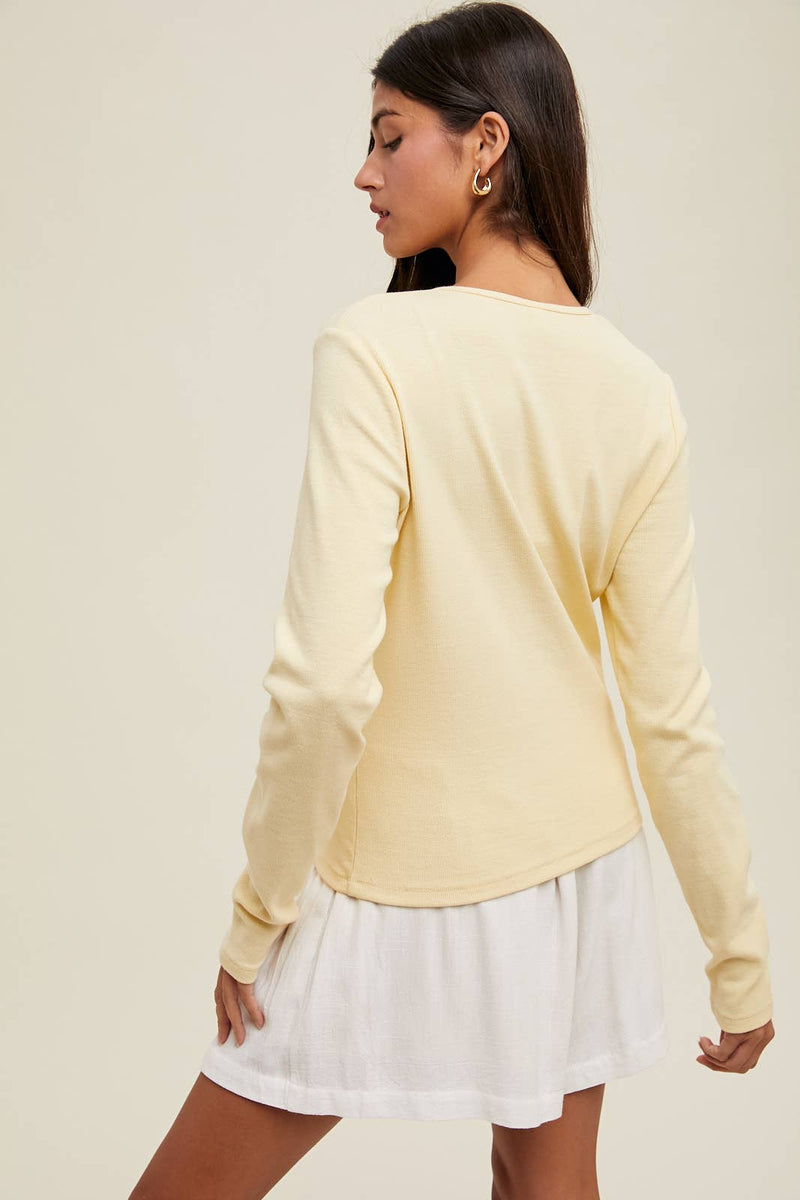 Ribbed Button Up - Butter