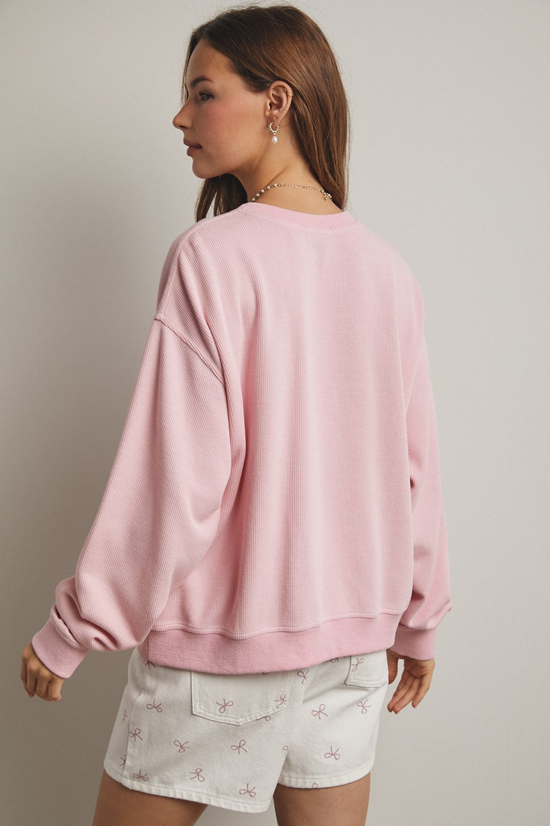 Lover Sweatshirt - Pink/White