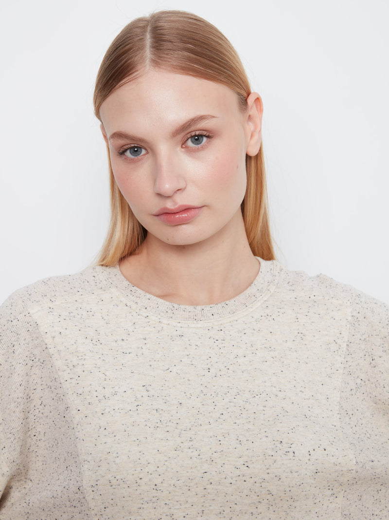 Charlie B • Crewneck Soft Scuba Top - Cookie & Cream