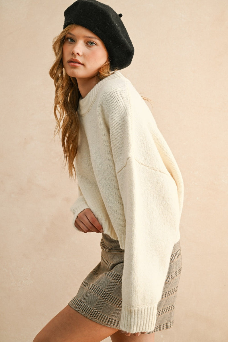 Round Neck Sweater - Cream