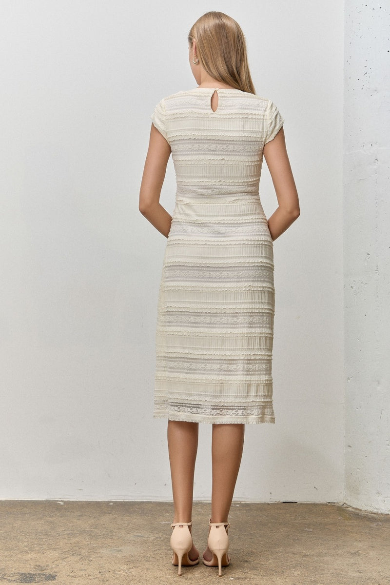 Lace Mid Dress - Cream