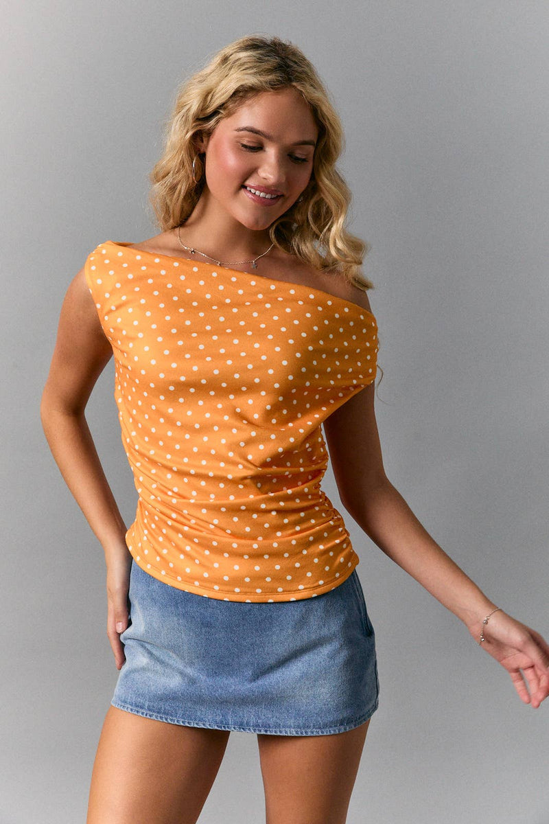 Polka Dot Top - Orange