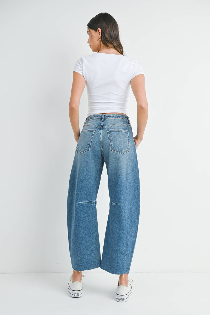 JBD Barrel Jean W/ Seams Med Wash