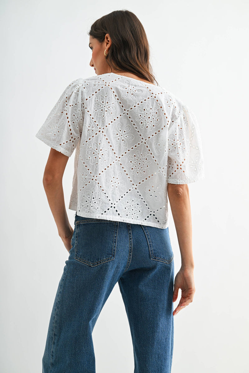 Broderie Anglaise Blouse - White