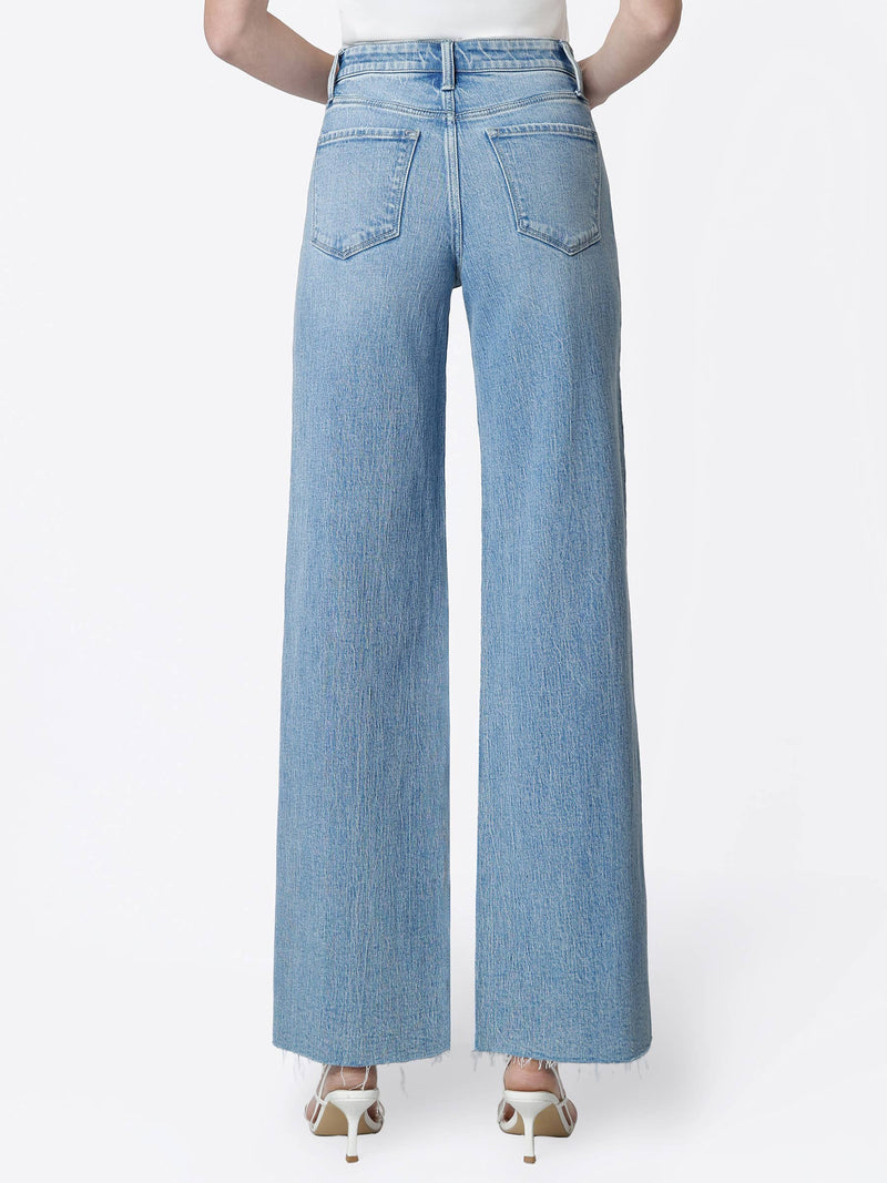 Vervet • High-Rise Raw Hem Wide Leg Jeans - Poprock