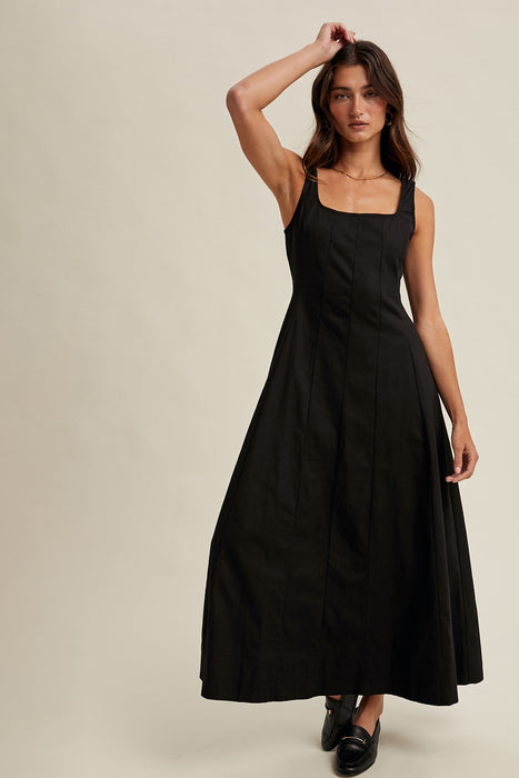 A Line Midi Dress - Black