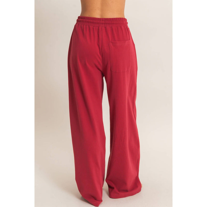 Washed Sweatpants - Dark Red