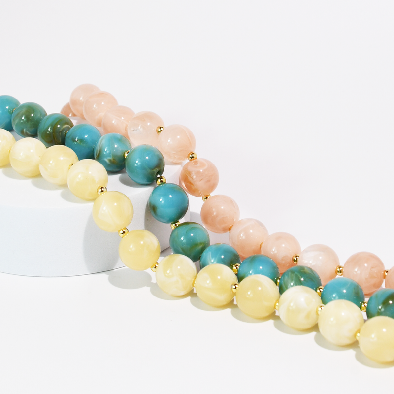Summer Candy Beads Necklace - Peach